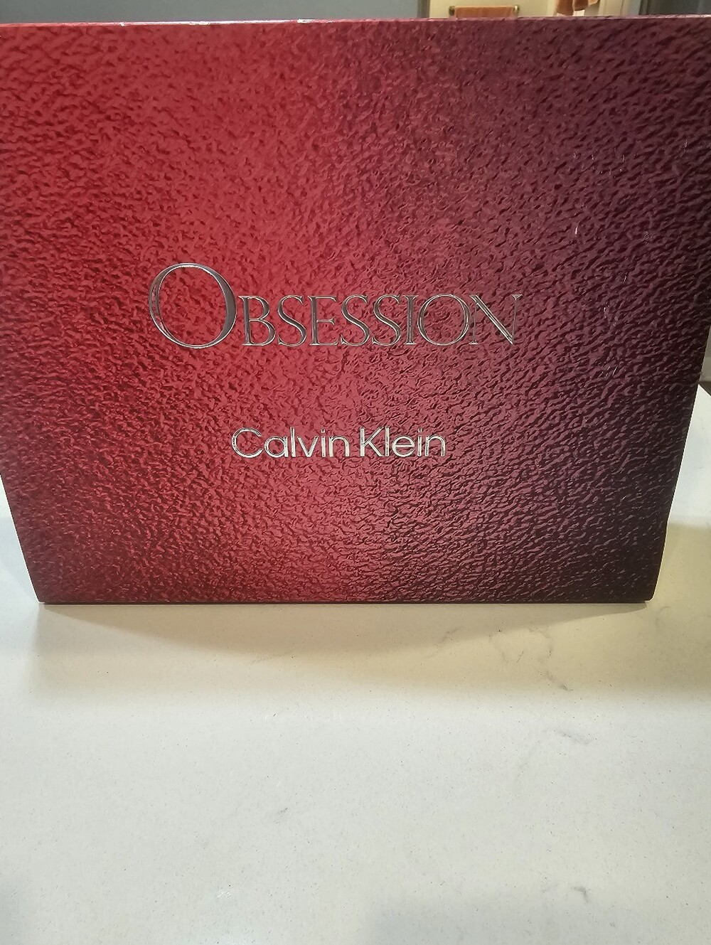 Calvin Klein Obsession Woman Accessory Box - Deep Red with Silver Logo